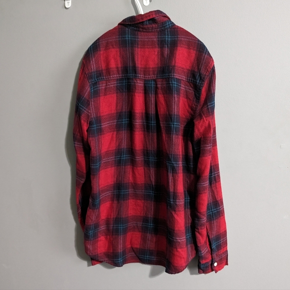 Abercrombie kids red plaid flannel boys button up shirt size 13/14 - Picture 5 of 7